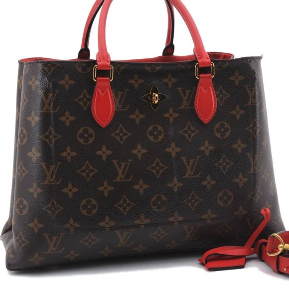 Monogram Flower Coquelicot 2Way Hand Bag Red - Picture 1 of 9